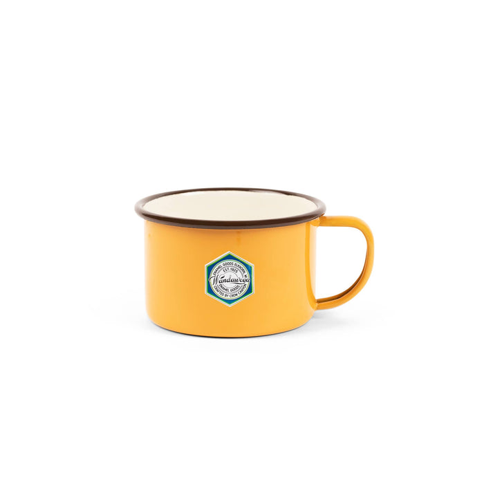 Crow Canyon Home Camp Wandawega x CCH Enamelware Soup Mug: Forest Green and Cream with Black Rim