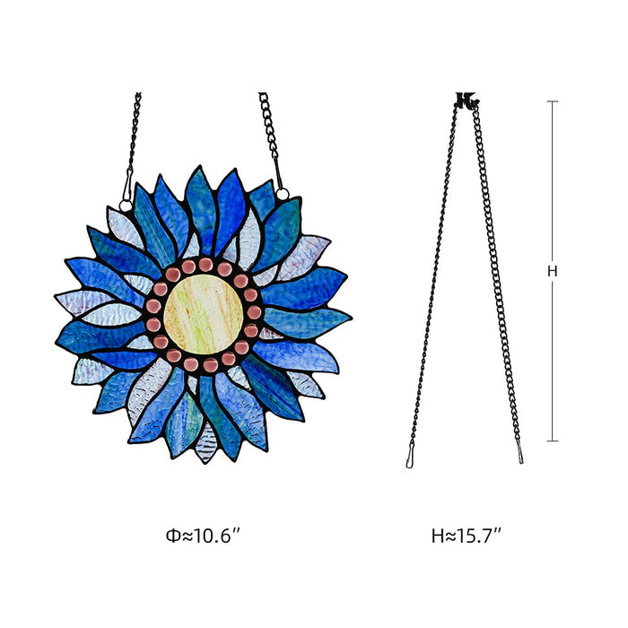 Capulina Sunflower Stained Glass Window Hangings Tiffany Glass Crafts