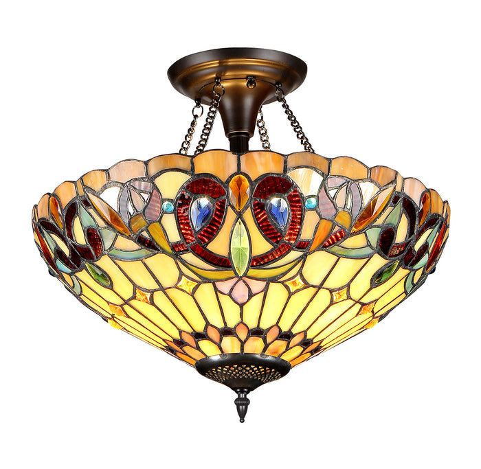 Capulina Tiffany Ceiling Light Pendant Lights 18 Wide 2 Light Victorian Style Chandeliers for Living Room Stairway Foyer Entryway