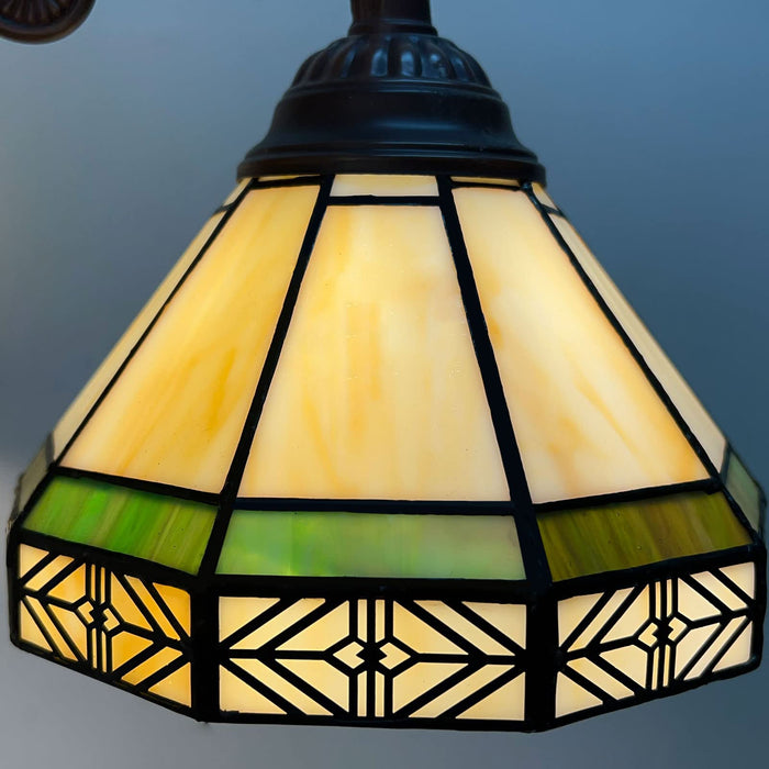 Capulina Tiffany Chandeliers Pendant Light 3-Light Retro Simple Cream Style Stained Glass Hangings Light for Living Dining Room Foyer Farmhouse