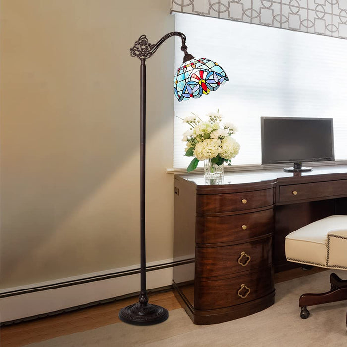 Capulina Tiffany Floor Lamp Antique Victorian Style Stained Soft Light Glass