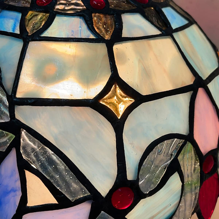 Capulina Tiffany Mini Pendant Light Rustic Antique Style Stained Glass Hanging Lamp