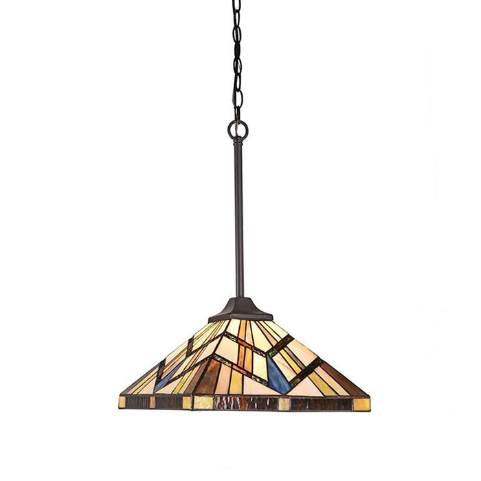 Capulina Tiffany Pendant Light 12 Wide Antique Cream Amber Style Stained Glass Hanging Lamp for Kitchen Island Living Dining Room Hallway Counter