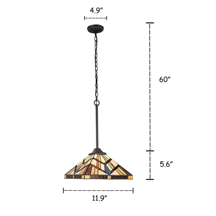 Capulina Tiffany Pendant Light 12 Wide Antique Cream Amber Style Stained Glass Hanging Lamp for Kitchen Island Living Dining Room Hallway Counter