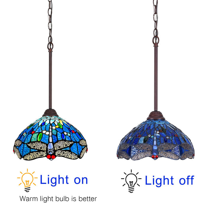 Capulina Tiffany Pendant Lights Stained Glass Hanging Lamp Dining Room