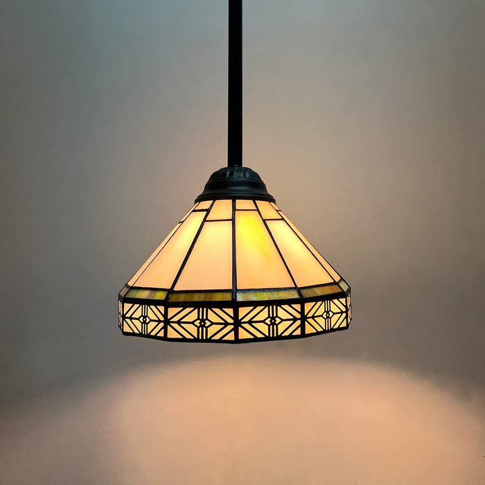 Capulina Tiffany Pendant Lights Wide Stained Glass Hanging Lamp Antique