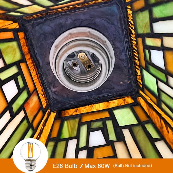 Capulina Tiffany Pendant Lights Wide Stained Glass