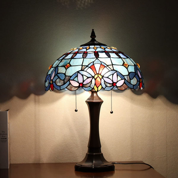 Capulina Tiffany Table Lamp Bedside Reading Lamp 2-Light 16" Wide Traditional Crafts Antique Art Style Desk Lamp for Bedrooms Living Room