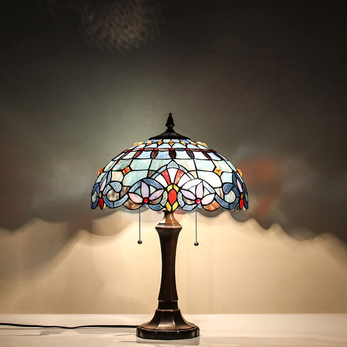 Capulina Tiffany Table Lamp Bedside Reading Lamp 2-Light 16" Wide Traditional Crafts Antique Art Style Desk Lamp for Bedrooms Living Room
