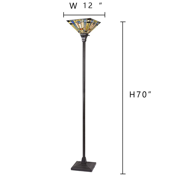 Capulina Tiffany Torchiere Floor Lamp Pole Antique Mission Style