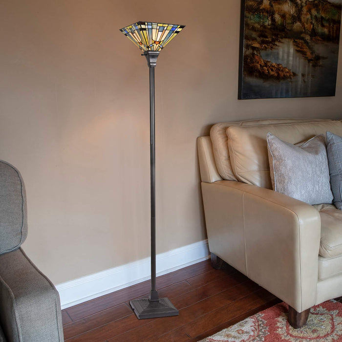 Capulina Tiffany Torchiere Floor Lamp Pole Antique Mission Style