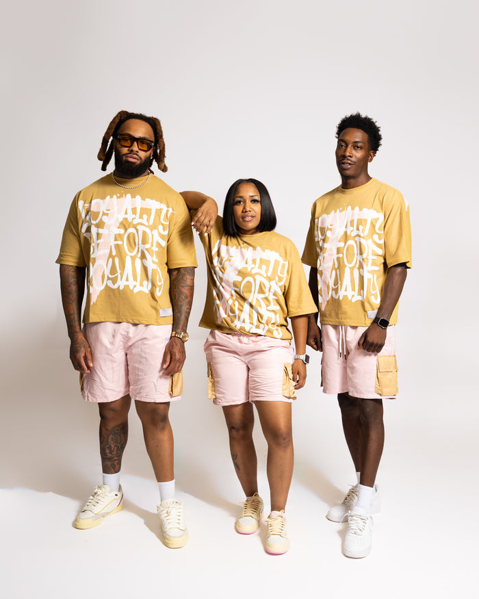 Cargo Windbreaker Shorts - Pink/Tan
