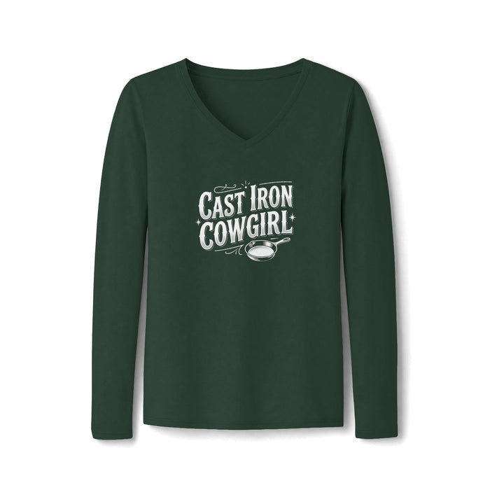 Cast Iron Cowgirl Long Sleeve V-Neck Tee
