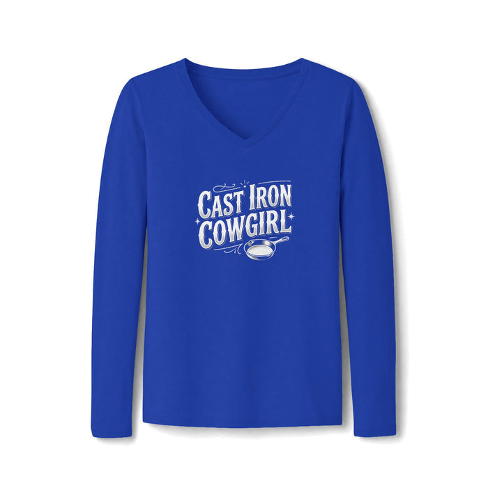 Cast Iron Cowgirl Long Sleeve V-Neck Tee