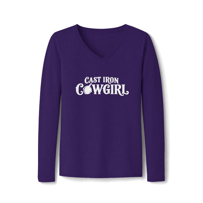 Cast Iron Cowgirl Women's Long Sleeve V-Neck Tee