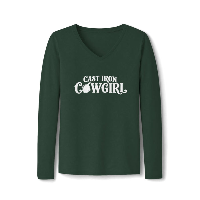 Cast Iron Cowgirl Women's Long Sleeve V-Neck Tee