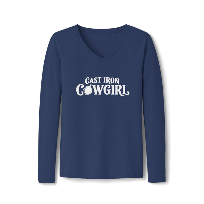 Cast Iron Cowgirl Women's Long Sleeve V-Neck Tee
