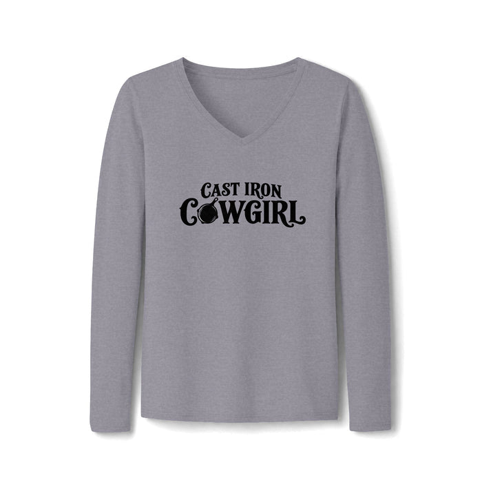 Cast Iron Cowgirl Women's Long Sleeve V-Neck Tee