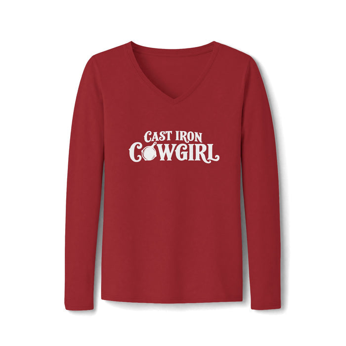 Cast Iron Cowgirl Women's Long Sleeve V-Neck Tee