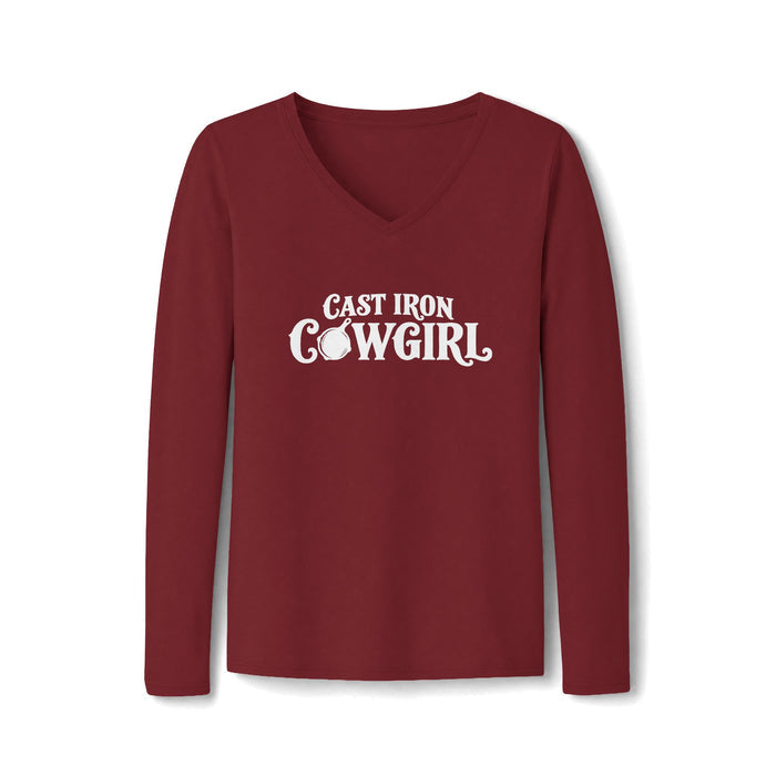 Cast Iron Cowgirl Women's Long Sleeve V-Neck Tee