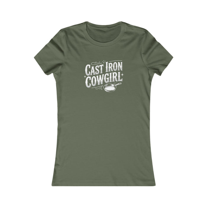Cast Iron Cowgirl Women's Tee — Rustic Western Graphic Shirt