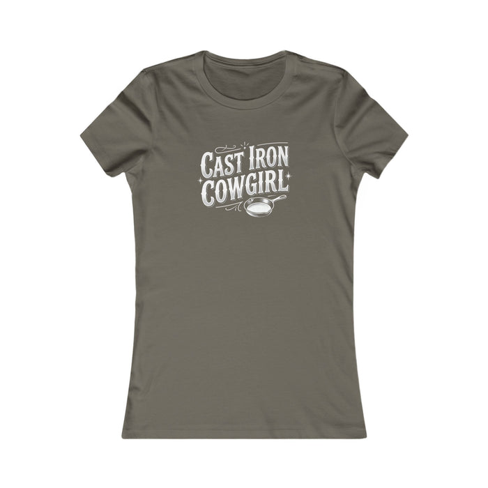 Cast Iron Cowgirl Women's Tee — Rustic Western Graphic Shirt