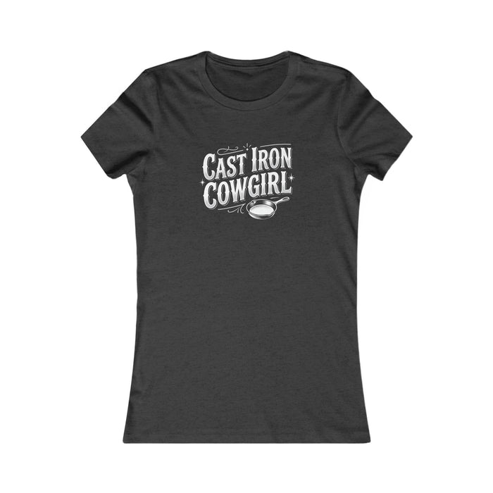 Cast Iron Cowgirl Women's Tee — Rustic Western Graphic Shirt