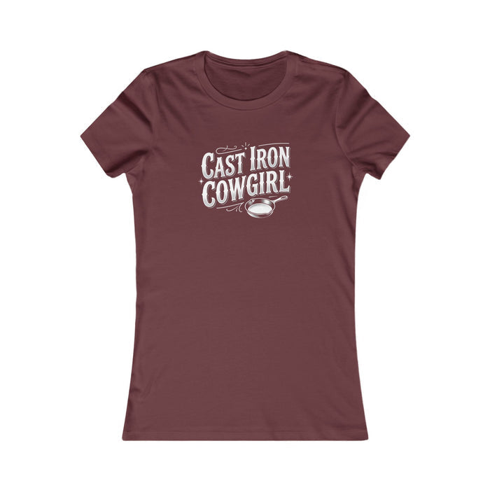 Cast Iron Cowgirl Women's Tee — Rustic Western Graphic Shirt