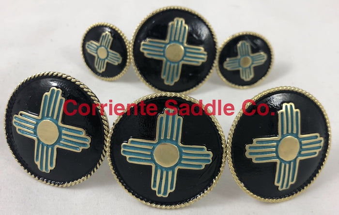 CBCONCH 124C Turquoise Zia Conchos - Corriente Saddle
