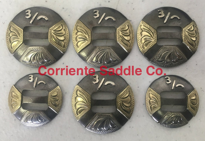CBCONCH 144 Initials on Slotted Conchos - Corriente Saddle