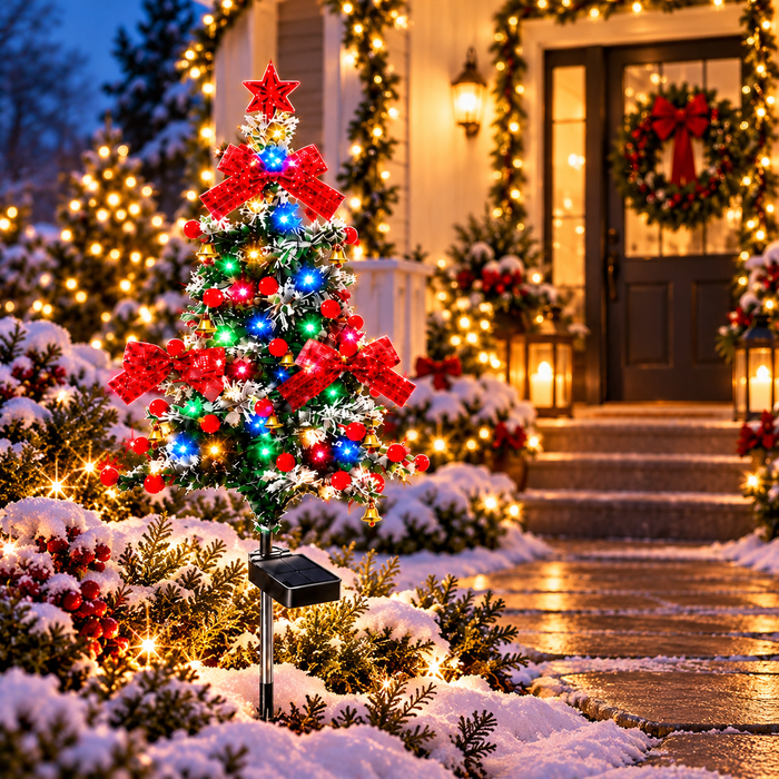 CedarGlow – Solar Multicolor LED Cedar Christmas Tree