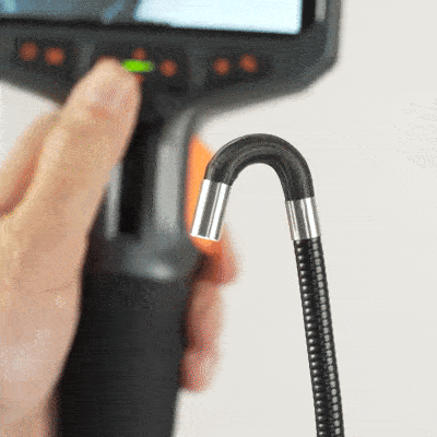 TD450s articulating 8.5 mm single-lens inspection camera with 4.5-inch monitor