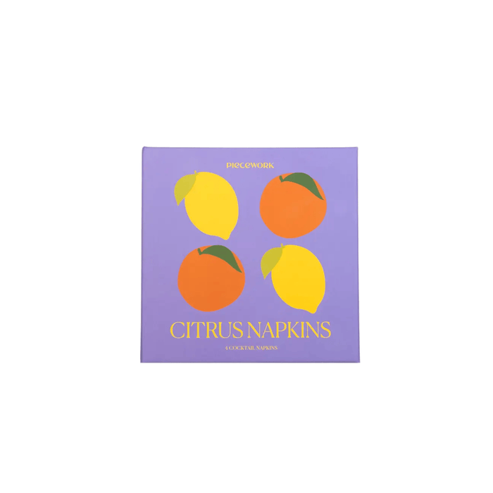 Piecework SHOP Citrus Cocktail Napkins, Set Of 4