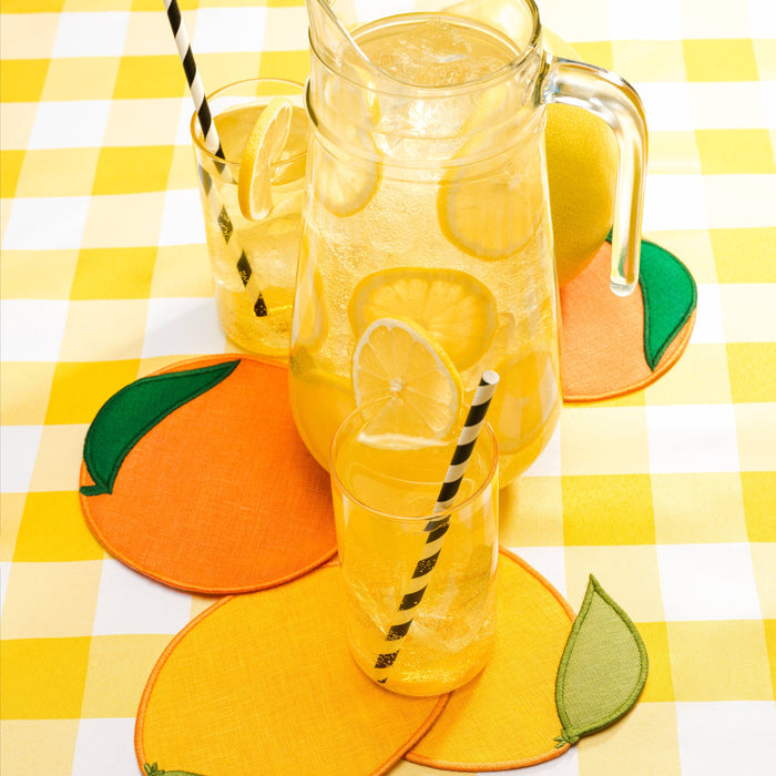 Piecework SHOP Citrus Cocktail Napkins, Set Of 4