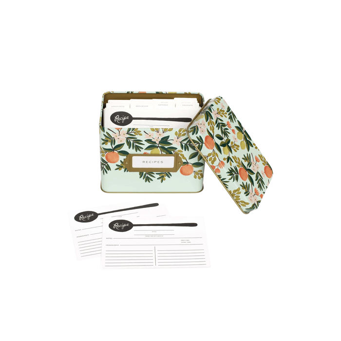 Rifle Paper Co. SHOP Citrus Floral Tin Recipe Box