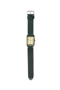 Curated Basics Curated Basics - Classic Rectangular Watch: Green Leather