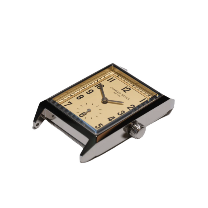 Curated Basics Curated Basics - Classic Rectangular Watch: Green Leather