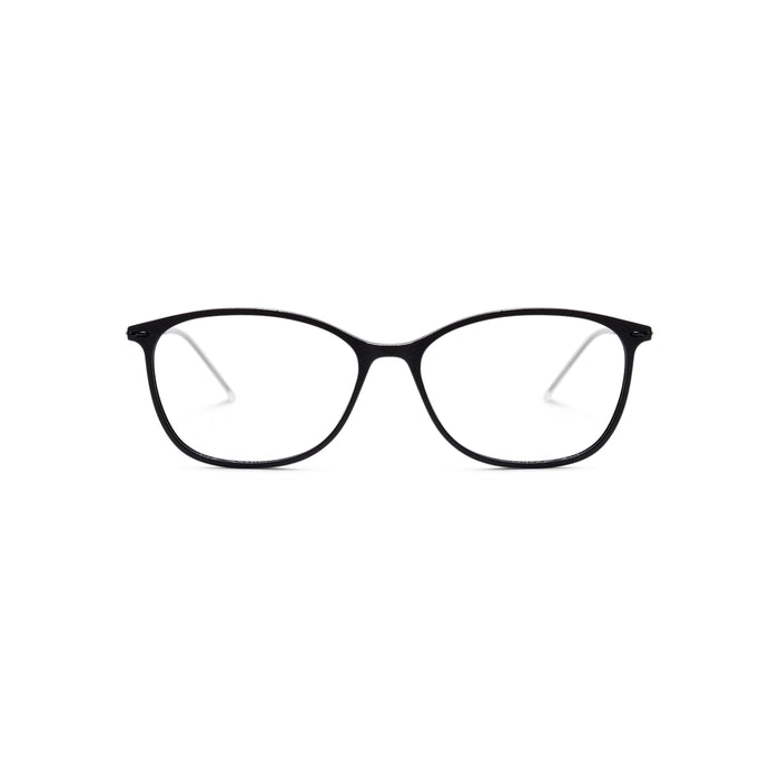 Classy Round-Square Acetate Hybrid Eyeglasses Frame - Front View | LUKNFIL
