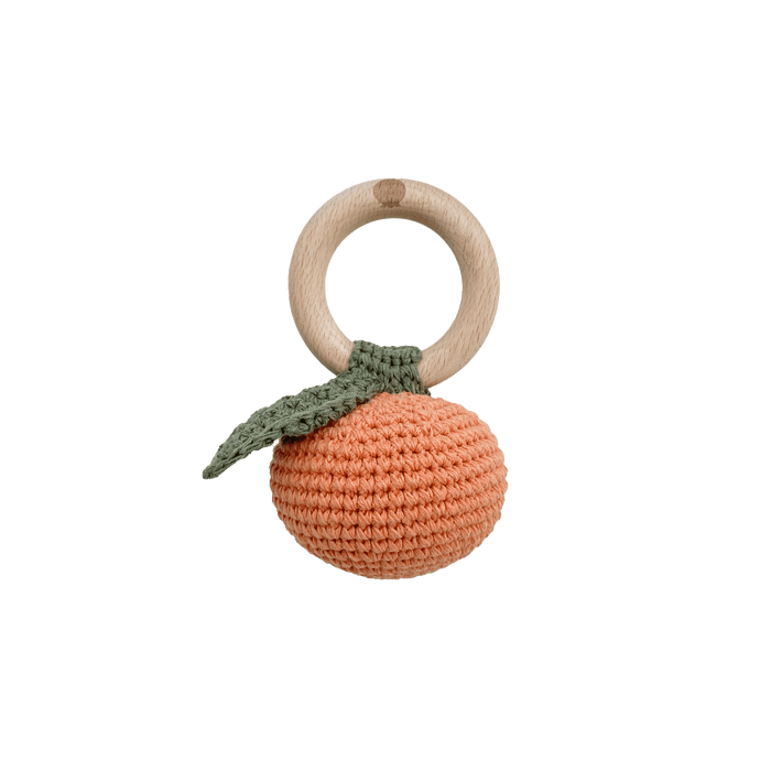 The Blueberry Hill Baby Toys Clementine Crocheted Teether Rattle