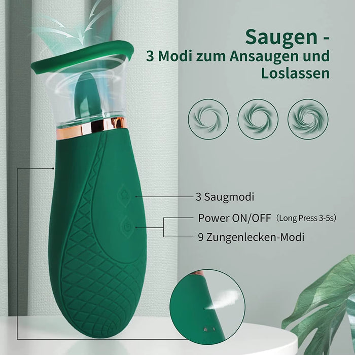 Clitoral Suction Stimulation Rotating 3 Sucking 9 Licking Tongue Sucking Nipple Vibrator