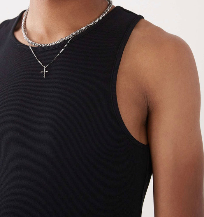 COLLUSION ribbed vest in Black
