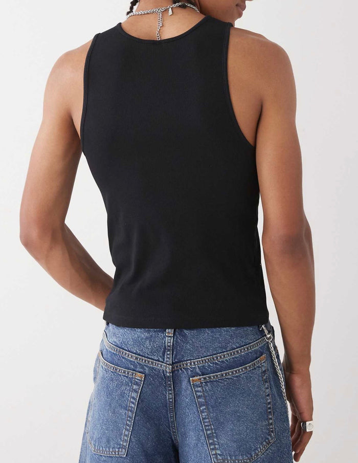 COLLUSION ribbed vest in Black