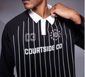 Courtside sports long sleeve logo detail panel top in black