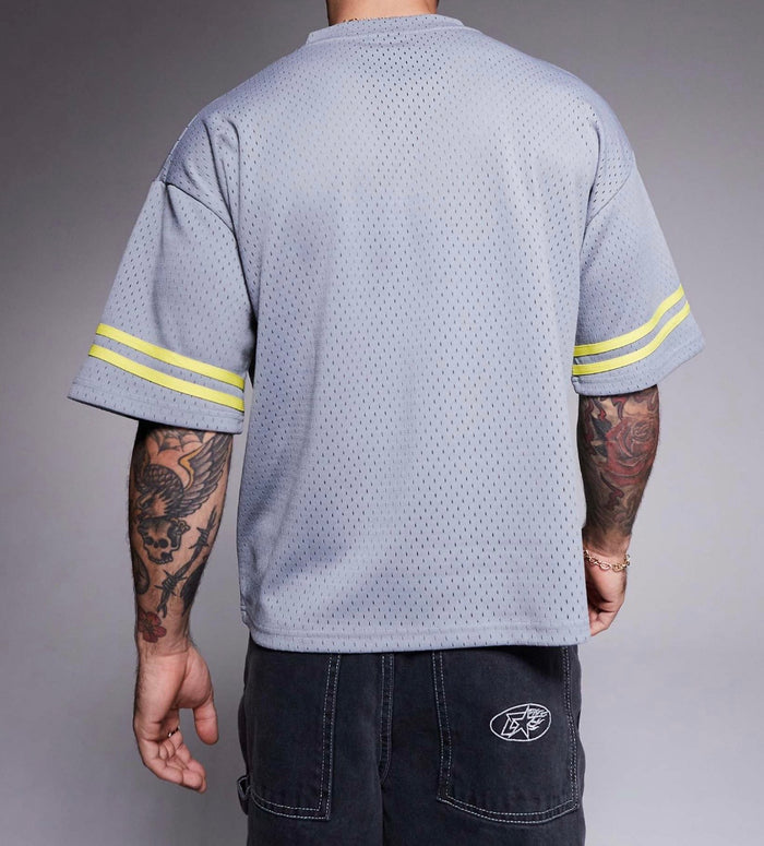 Courtside sports top with contrast stripe detail in Dark Grey