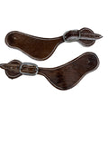 Cowhide hair on spur straps brown