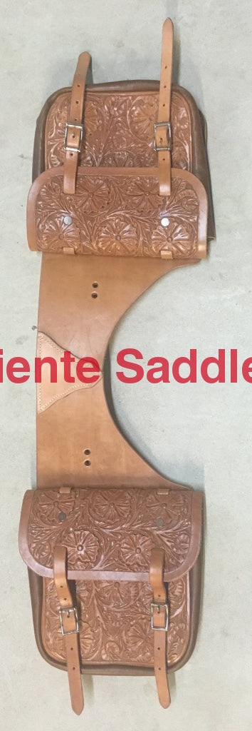 CSBAG 104 Saddle Bags Wild Rose Tooling - Corriente Saddle