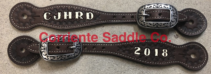 CSSPUR 103B Thinner Basket Spur Straps Lettered - Corriente Saddle