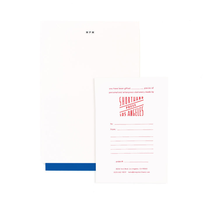 Custom Stationery Gift Certificate - Lettersheet + Envelope