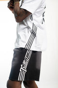 Cutoff 4-Stripes Sun Dried Shorts - Black/White