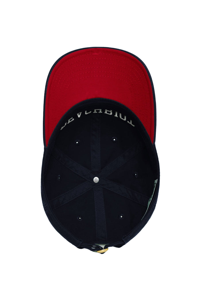 A navy blue baseball cap with the text 'BEACHRIOT' embroidered in white on the front.